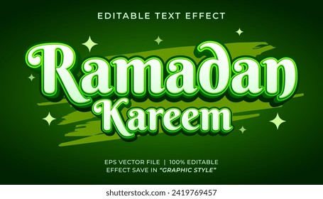 Ramadan kareem 3d editable text effect template
