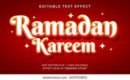 Ramadan kareem 3d editable text effect template