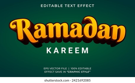 Ramadan kareem 3d editable text effect template