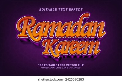 ramadan kareem 3d style text effect graphic design