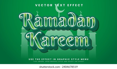 Ramadan Kareem Efecto de texto 3D con fondo de tema islámico