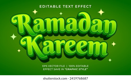 Plantilla de efecto de texto 3d de Ramadan kareem