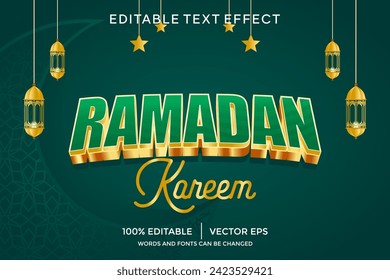 ramadan kareem 3D text effect template