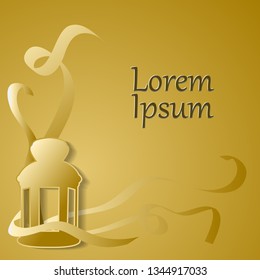 Ramadan Kareem abstract background. Paper cut out style vector illustration