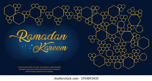 Ramadan kareem with abstract background. Suitable for poster, flyer, post, greeting card, banner