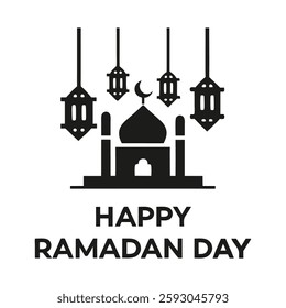 Ramadan Kareem abstract template with post poster or banner design 