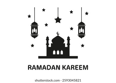 Ramadan Kareem abstract template with post poster or banner design 
