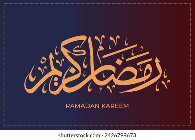 Ramadan Kareem Arabic Callighraphy, editable decoration text for islamic design.
