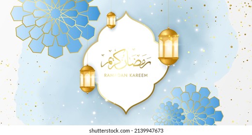 Ramadan Kareem Arabic calligraphy, Ramadan Kareem beautiful greeting card with arabic calligraphy, template for menu, invitation, poster, banner, card for the celebration of Muslim community festival