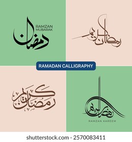 Ramadan Kareem Arabic Calligraphy designs, Ramadan Mubarak, Calligraphy Packs, Ramadan Collections, Ramadan 2025