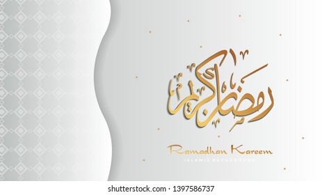 Ramadan Kareem arabic calligraphy greeting design islamic line mosque dome with lattern
