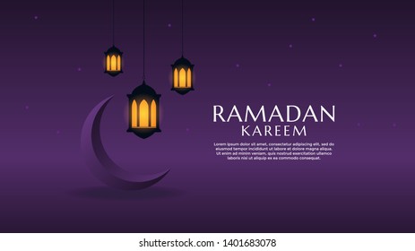 Ramadan Kareem arabic calligraphy greeting design islamic line mosque dome with lattern