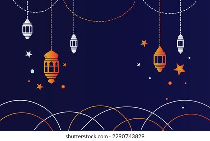 Ramadan Kareem arabic calligraphy greeting design islamic classic pattern and lantern