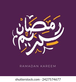 Ramadan Kareem in Arabic Calligraphy greeting card, calligraphy vector design.