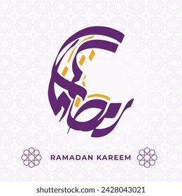 Ramadan Kareem in Arabic Calligraphy greeting card, calligraphy vector design.