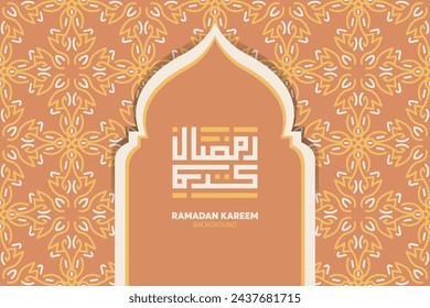 Ramadan kareem in Arabic Calligraphy greeting card, the Arabic calligraphy means, Generous Ramadan, Vector