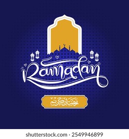 Ramadan kareem in arabic calligraphy greetings, Ramadan greeting card
