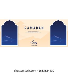 Ramadan kareem arabic calligraphy and islamic greeting background