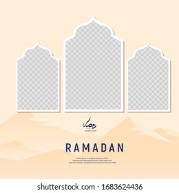 Ramadan kareem arabic calligraphy and islamic greeting background