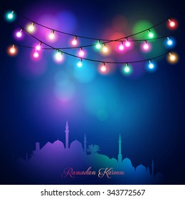 Ramadan Kareem arabic calligraphy for islamic greeting - Translation of text : Ramadan Kareem - May Generosity Bless you during the holy month