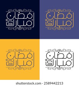 Ramadan Kareem Arabic Calligraphy Post social media banner design template