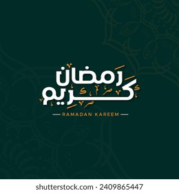 Ramadan Kareem Arabic Calligraphy Text for Headline and Tittle Design with islamic, modern and simple style.