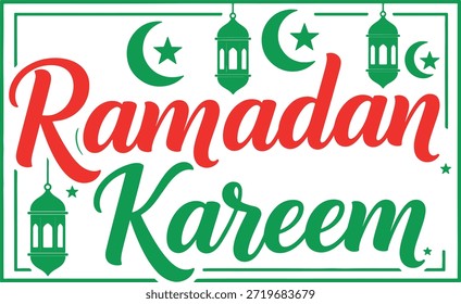 Ramadán Kareem Caligrafía árabe Diseño de tipografía para Festival Islámico