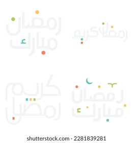 Ramadan Kareem Diseño de vectores de caligrafía árabe para el Mes Sagrado Islámico.