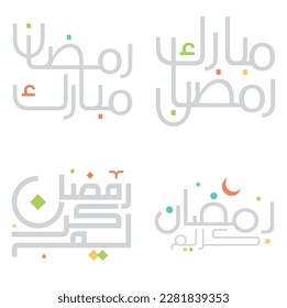 Ramadan Kareem Arabic Calligraphy Vector Illustration for Islamic Month of Fasting.
