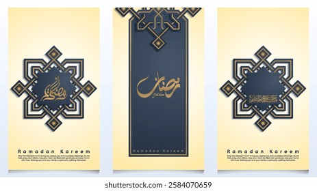 Ramadan Kareem Arabic geometric pattern morocco ornament illustration for greeting card and banner design