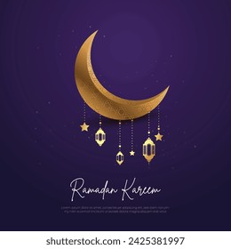 Ramadan Kareem Arabic Islamic Luxury Ornament Lantern Background with Arabic Pattern and Decorative Ornament Border.