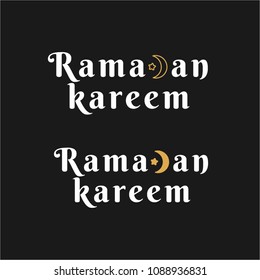 Ramadan Kareem arabic islamic vector typography, Translation of text 'Ramadan Kareem ' islamic celebration ramadan calligraphy islamic calligraphy, Greeting Card, Translated: Happy and Holy Ramadan. 