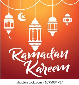 Ramadan Kareem arabic islamic vector background and greeting card