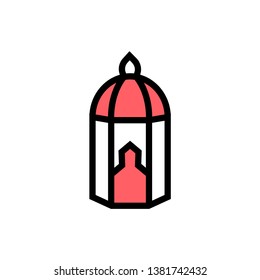 Ramadan Kareem Arabic Lantern sign - Mosque light icon