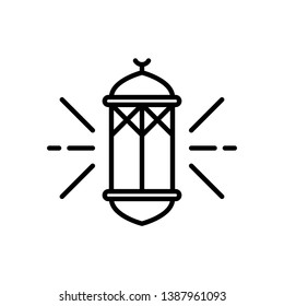 Ramadan kareem arabic lantern vector line icon. template, greeting card, app, web, mobile, arabic, islam, and more.