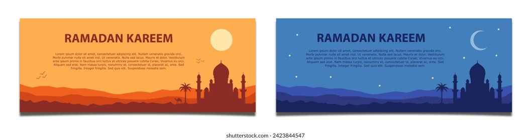 ramadan kareem - arabischer Panorama-Vektorgrafik