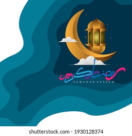 ramadan kareem mit arabischem Text ist ein muslimisches Ereignis, Vektorvorlage, Hintergrund oder Poster