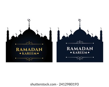  Ramadan Kareem Arabic Typography With Islamic Background.