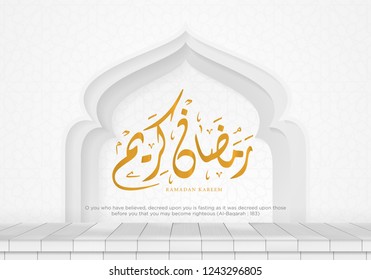 ramadan kareem backgroun with arabic caligraphy type design vector eps 10