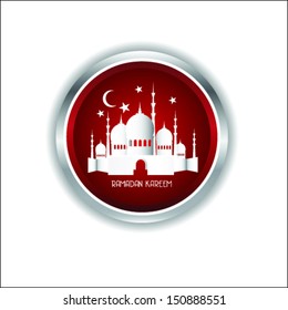 Ramadan Kareem background with 3d paper