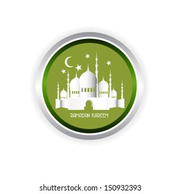 Ramadan Kareem background with 3d paper