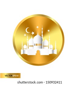 Ramadan Kareem background with 3d paper