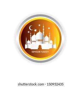 Ramadan Kareem background with 3d paper