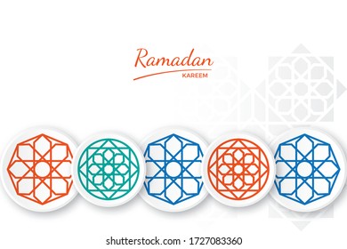 Ramadan kareem background with arabic ornament, simple and clean white background