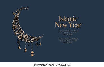 ramadan kareem background banner vector set with luxury ornament ramadan eid mubarak background