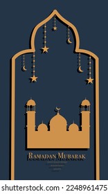 ramadan kareem background banner vector set with luxury ornament ramadan eid mubarak background