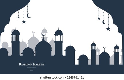 ramadan kareem background banner vector set with luxury ornament ramadan eid mubarak background
