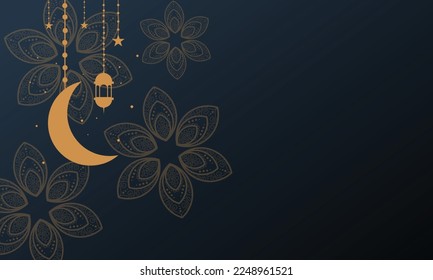ramadan kareem background banner vector set with luxury ornament ramadan eid mubarak background