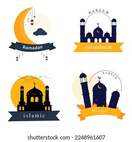 ramadan kareem background banner vector set with luxury ornament ramadan eid mubarak background