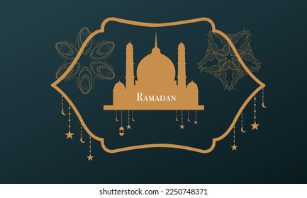 ramadan kareem background banner vector set with luxury ornament ramadan eid mubarak background